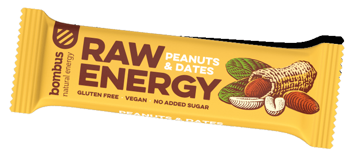 BOMBUS Raw energy - Peanuts+Dates 50g Szelet