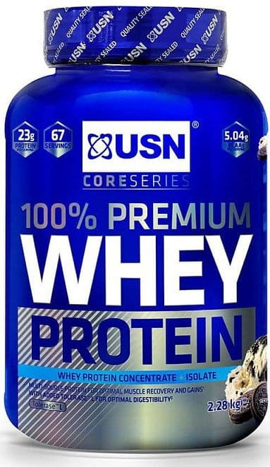 USN 100% Whey Protein Premium smetanová sušenka 2.28kg Fehérje porok
